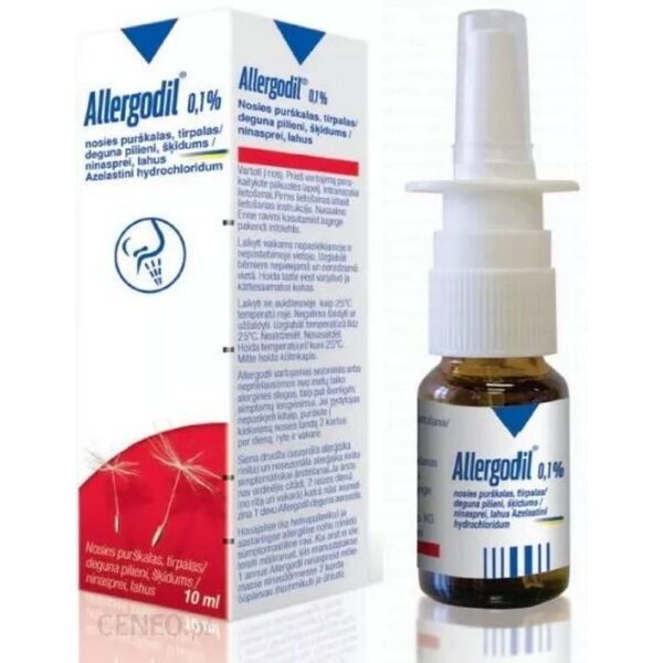 Nasal spray with antiallergic effect. Soothes the symptoms of chronic and seasonal allergic rhinitis (hay fever), reduces the amount of watery discharge and the feeling of nasal congestion. Inhibits the sneeze reflex. Prevents the recurrence of symptoms during the day.