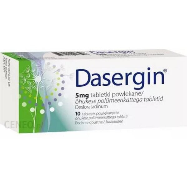 Dasergin es un medicamento antialérgico que no causa somnolencia. Esto ayuda a controlar la reacción alérgica y sus síntomas.