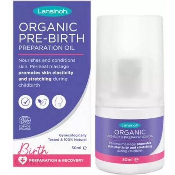 Lansinoh Pre-Birth Pregnancy Oil is an organic pregnancy oil that helps prepare your body for natural childbirth.