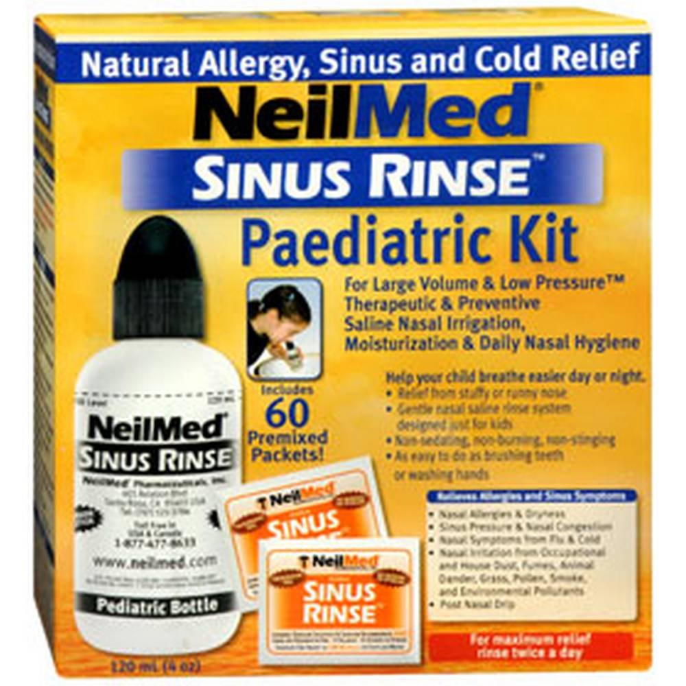 sinus rinse 120ml 60 Sinus Rinse Pediatric Kit - базовый набор для детей с бутылочкой 120 мл и 60 пакетиками (от 4 до 6 лет), рекомендованный при аллергии и заболеваниях носовых пазух.