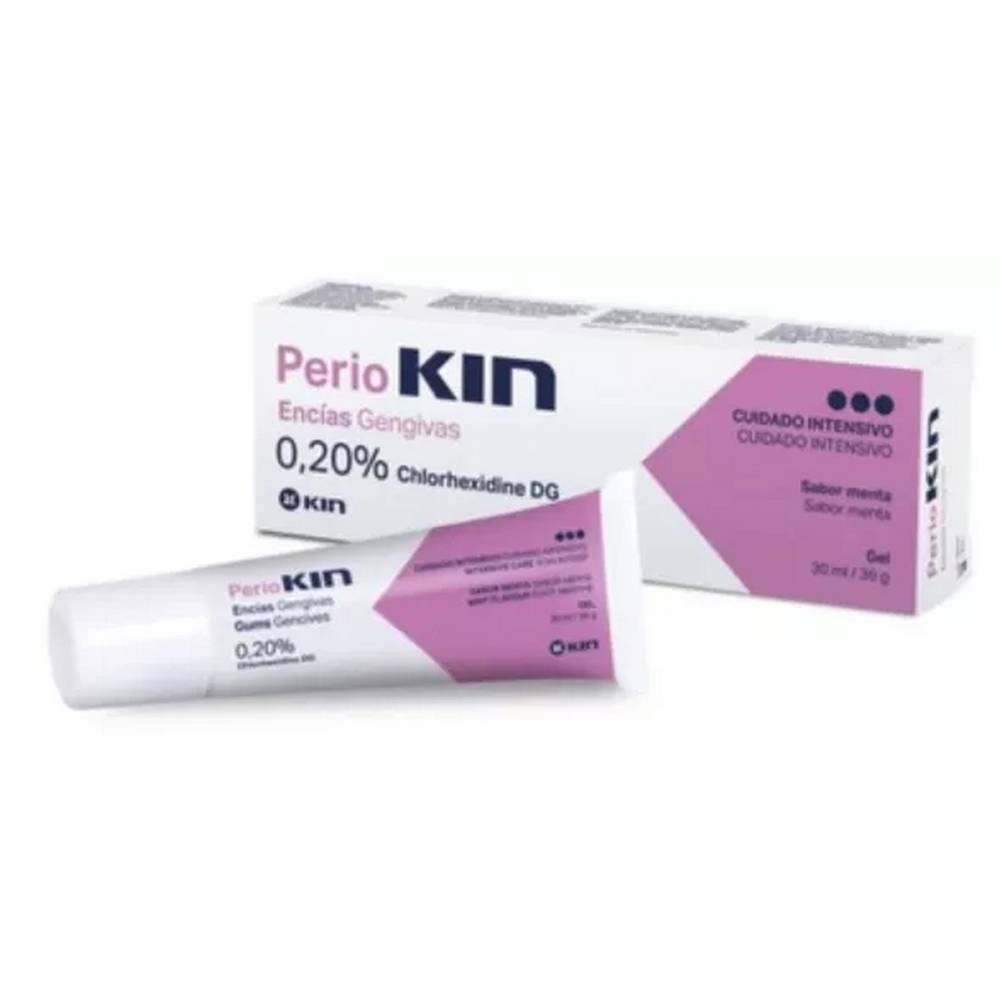 perio 30ml Tras su aplicación en la cavidad bucal, Periokin Gel mantiene una concentración bacteriostática de clorhexidina durante varias horas. Esto es posible gracias a la adhesión de la clorhexidina, un componente de Periokin, a la superficie de los dientes. Muy buena eficacia antiséptica de la clorhexidina en comparación con otros agentes. La terapia tópica es la mejor. No contiene alcohol - no irrita las encías, no seca, no provoca ardor y tiene un sabor agradable.