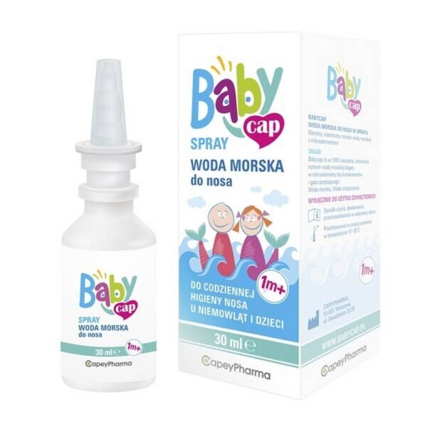 Морская вода BabyCap представляет собой изотонический раствор с микроэлементами. Подходит для повседневной гигиены у детей с первого месяца жизни.