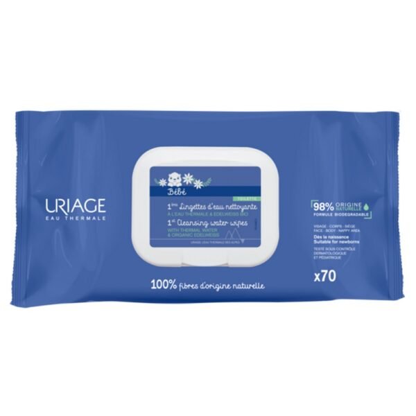 Uriage Bébé 1st Cleansing Wipes baby wipes 70 pcs. Uriage Bébé 1st Cleansing Wipes best price. Uriage buy now.