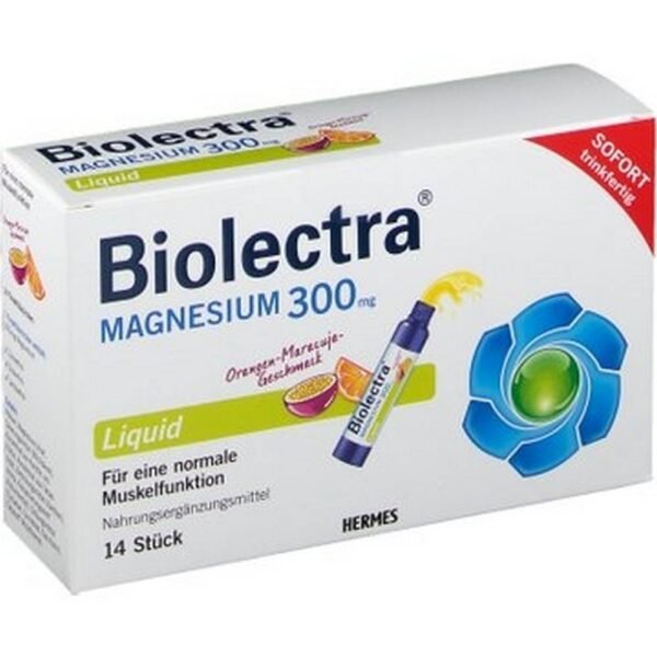 Dietary supplement with sweeteners and orange and passion fruit flavor. Drinking bottle with magnesium.