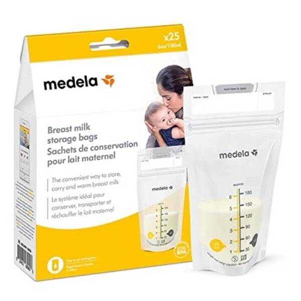 Medela breast milk storage bags allow you to store your breast milk in the fridge or freezer, so your baby doesn't need to be fed a substitute.