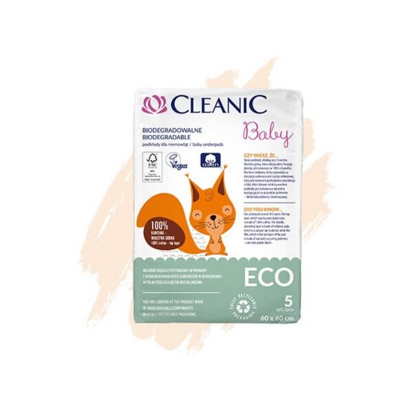 Cleanic Baby Eco biodegradable underpads for babies is a hygienic product created with the comfort of babies in mind and with respect for the natural environment.