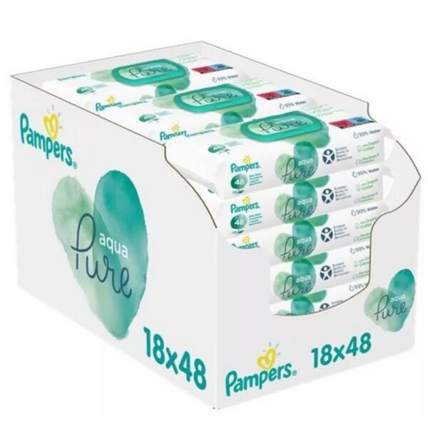 Pampers Aqua Pure wet wipes are made of carefully thought-out ingredients for the sensitive skin of newborns, infants and children.