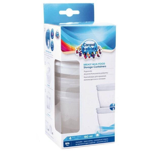 Food storage container 180ml 1 piece -  will help you organize your milk supplies and save space in both the fridge and freezer.