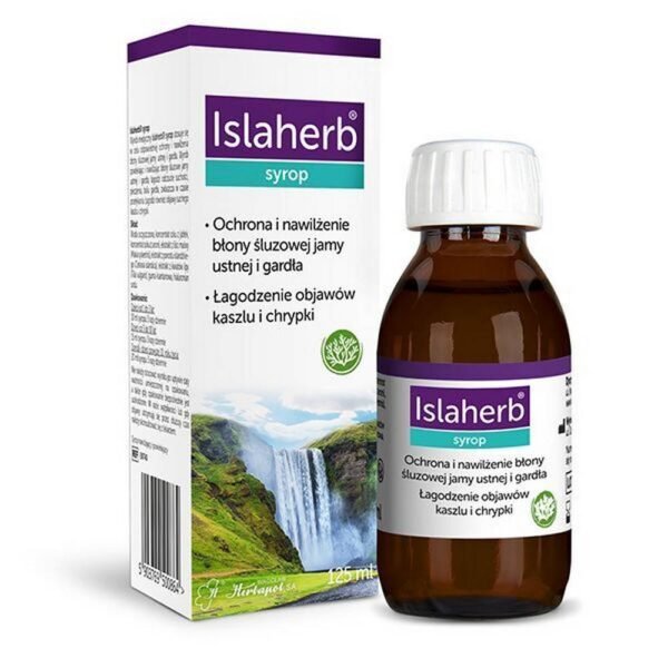 Islaherb sirop est un dispositif médical sous forme de sirop qui, lorsqu'il est avalé, enrobe la muqueuse de la bouche et de la gorge, créant un film mucoadhésif qui protège contre l'influence irritante des facteurs extérieurs.