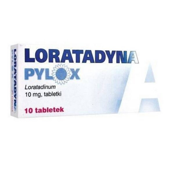 Long-acting antihistamine drug  Loratadine Pylox 10mg used in the case of seasonal and perennial allergic rhinitis, chronic idiopathic urticaria.