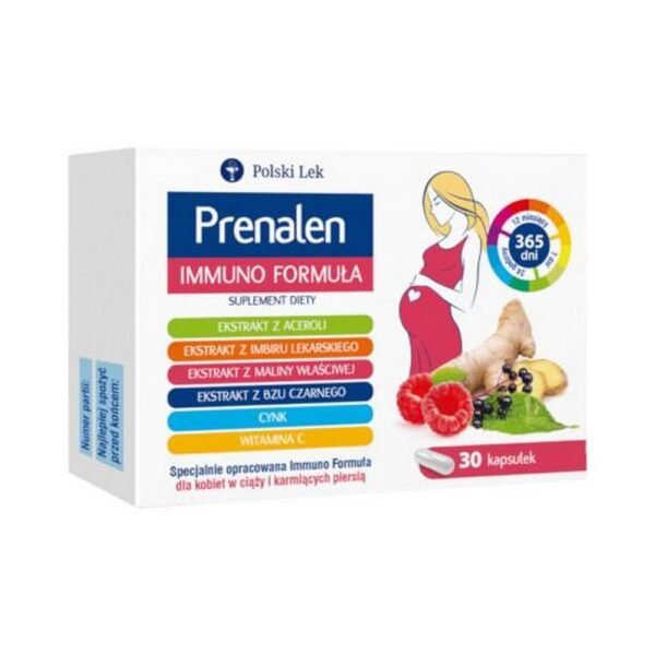 PRENALEN IMMUNO FORMULA es un complemento alimenticio que ha sido especialmente desarrollado para mujeres embarazadas y lactantes.