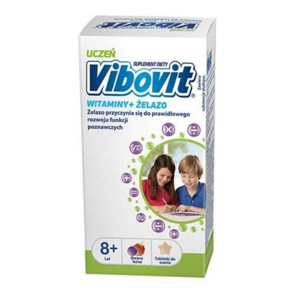 Vibovit A student of vitamin + iron - a dietary supplement containing 17 basic vitamins and microelements supporting the proper functioning of the child's body. The product is intended for children from 8 years of age.