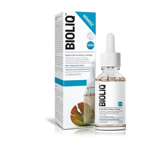 Bioliq Dermo CICA Oil for Scars and Stretch Marks 30 ml brightens scars and stretch marks, visibly reducing their visibility.