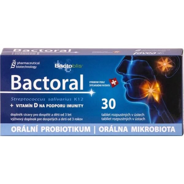 Dietary supplement for adults and children over 3 years old. Contains a patented probiotic & vitamin D for immune support. The first oral probiotic to supplement friendly microbiota for the throat, mouth and middle ear.