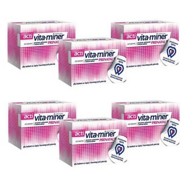 Prenatal Vita-miner is a dietary supplement containing vitamins and minerals for pregnant and lactating women.