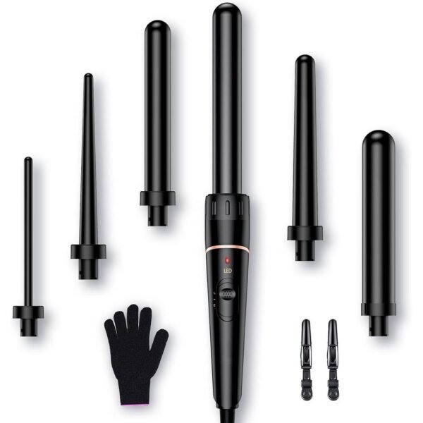 BESTOPE PRO bbf08158 плойка для крупных и мелких локонов с различными насадками, антистатическая керамическая плойка с турмалиновым покрытием для создания пляжных волн.