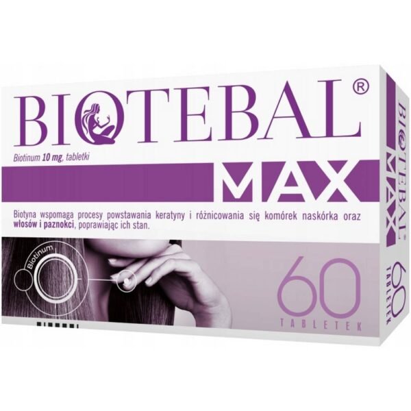for hair,nail,skin problem-Biotebal Max 10 mg skin hair nails 60 tab.-Biotebal Max 10 mg skóra włosy paznokcie 60 tab.