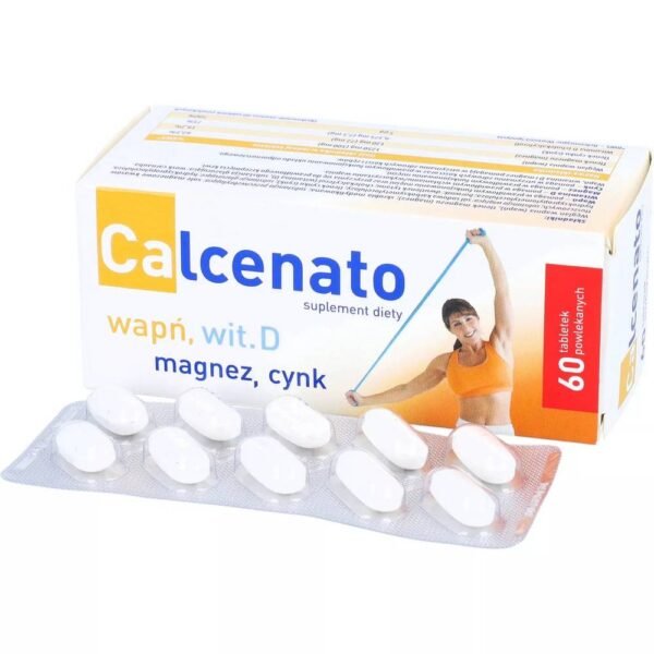 Calcenato is a dietary supplement containing a combination of four ingredients: calcium, vitamin D, magnesium and zinc.