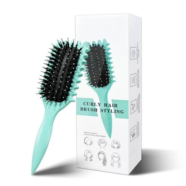 Cepillo para peinar Curl Define, cepillo para el cabello con cerdas de jabalí, cepillo para desenredar el cabello para mujeres, alisa, separa y estiliza el cabello.