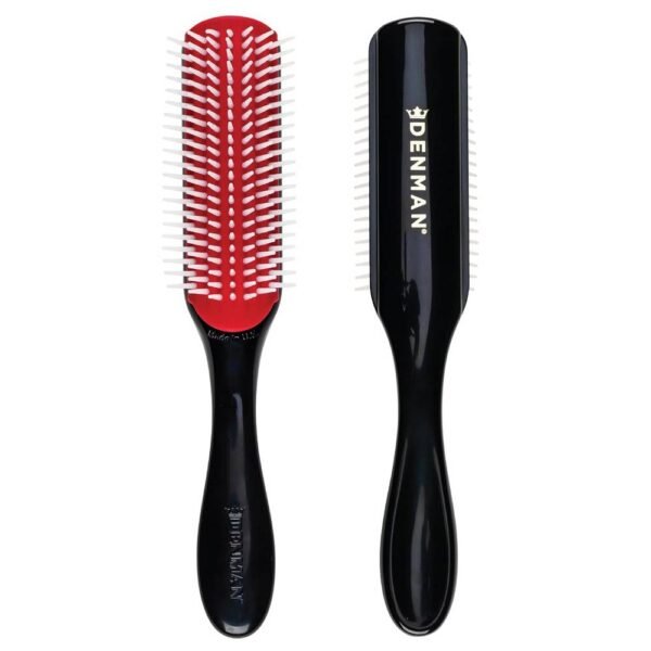 Denman Curly D3 (Black & Red) 7 Rows brush for styling, detangling, separating, shaping and fixing curls - for him and her.