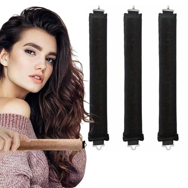 Dreaku Paquete de 3 rizos sin calor para todo tipo de cabello, en forma de cinta durante la noche, con ganchos para crear rizos.