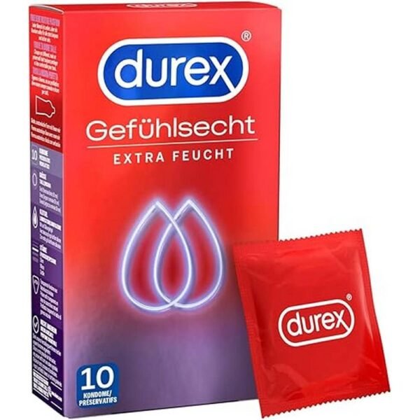 Comodidad y protección-Durex Feel-Real Extra Moist Condom,