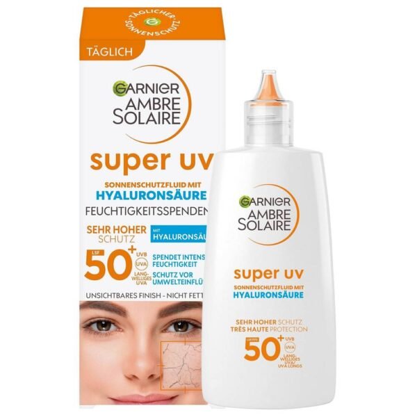 Garnier Super UV LSF 50+ 40 ml antioxidant sun protection for the face, does not burn the eyes, protection from ultraviolet radiation, provides intensive skin hydration, prevents sunburn.