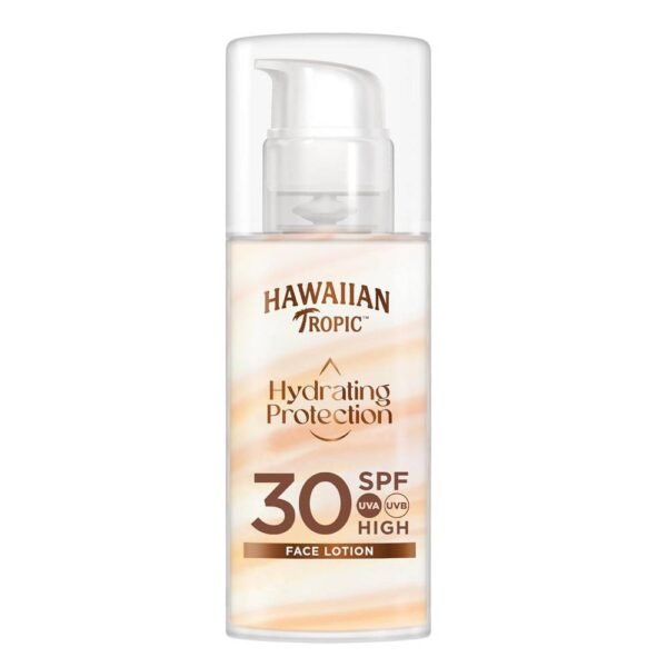 Hawaiian Tropic Silk Hydrating protection SPF 30 50 ml moisturizes for up to 12 hours, protects against UVA and UVB, does not leave a white residue.