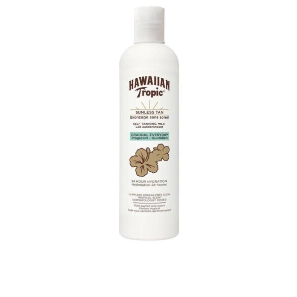 HAWAIIAN Tropic Sunless tan daily autobronceador gradual 290 ml para un brillo impecable y sin rayas, aporta hidratación a la piel, delicado aroma tropical.
