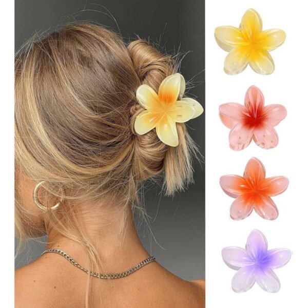 KIOSKKIO® Pinzas para el cabello antideslizantes para mujer Pinzas con forma de flor hawaiana Perfectas para cualquier peinado.