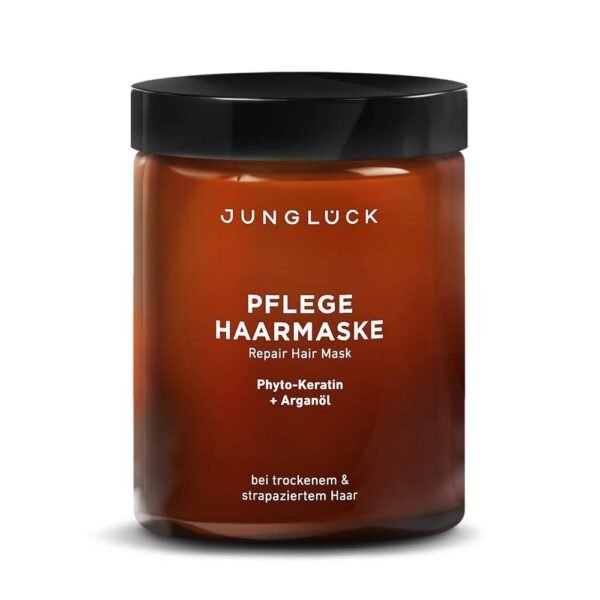JUNGLÜCK Pflege restorative mask without silicones and microplastics for normal, dry and damaged hair, intensively nourishes and protects against overdrying, makes elastic and shiny.