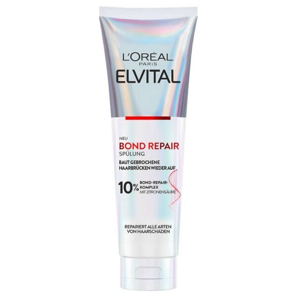 L'Oréal Paris Elvital Bond Repair reduces hair breakage, gives it elasticity and shine, and restores split ends.