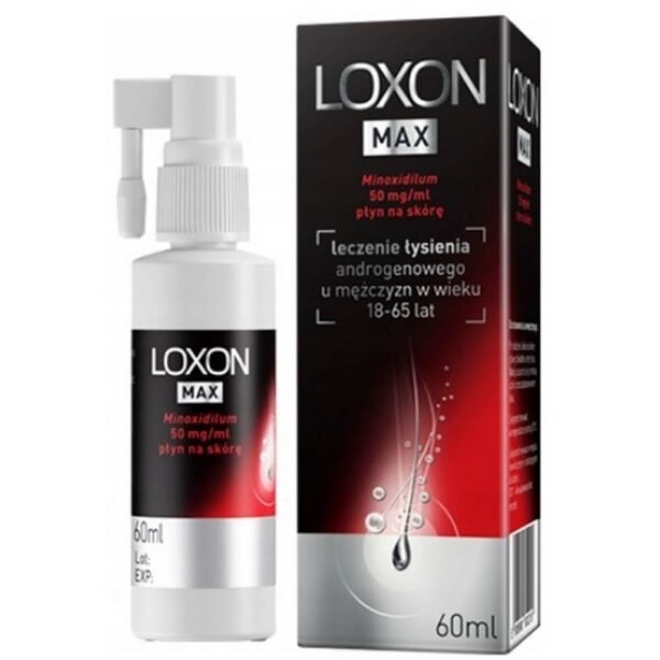 Loxon MAX liquide 5% contre la chute des cheveux, la calvitie, 60 ml-Loxon MAX płyn 5% przeciw wypadaniu włosów łysieniu 60 ml