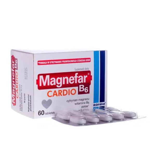 Magnefar B6 Cardio Dietary supplement ingredients help maintain normal blood pressure.