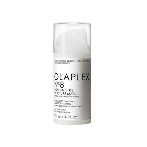 Olaplex nº. 8 Bond Intensepara cabello dañado y teñido, hidrata intensamente y alisa la estructura del cabello, el cabello se vuelve más brillante y elástico.