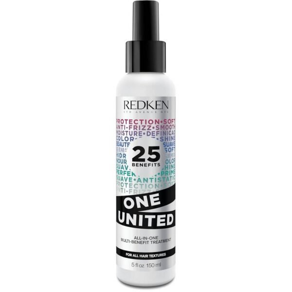 Redken Multi-Benefit Treatment United provides improved combability, increased shine and anti-static properties, leaving hair feeling nourished and strong.