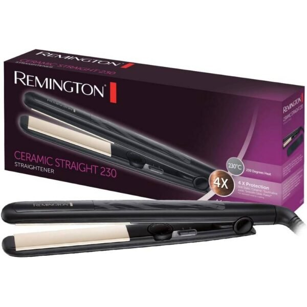 Remington Ceramic Straight S3500 4-кратная защита: антистатическое керамико-турмалиновое покрытие – равномерное распределение тепла, низкий статический заряд и шелковистый блеск.