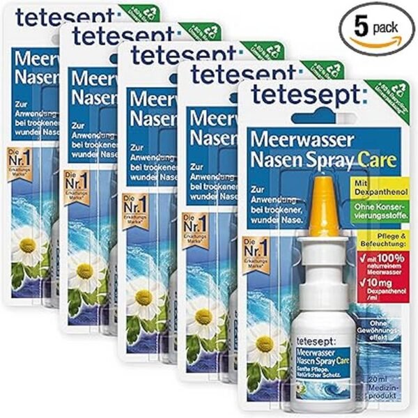 resfriado, gripe-Tetesept Seawater Nasal Spray Care-Tetesept meerwasser nasen spray care,5x20ml