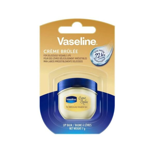 Vaseline Lip Therapy Crème Brûlée 7 g calma y cura los labios secos mientras retiene la humedad para unos labios hermosos y de aspecto saludable.