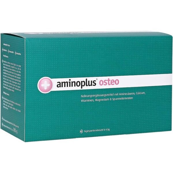 Aminoplus osteo powder in bags (pack size: 30 pcs) is a dietary supplement with amino acids, calcium, vitamins and trace elements.