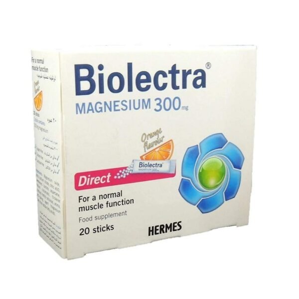 Biolectra® Magnesium 300 mg Direct is a simple, modern way to maintain your daily magnesium supply. Its handy dosage form (micro-pellets) means it’s easy to incorporate taking Biolectra® Magnesium 300 mg Direct into your daily routine, when you’re on the move, doing sports, at home or at the office. You can help maintain normal muscle and nerve function with just one stick a day.