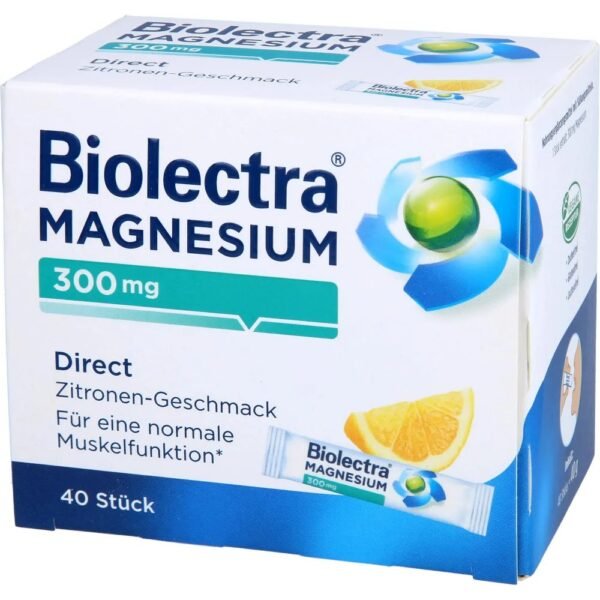 Biolectra® Magnesium 300 mg Direct is a simple, modern way to maintain your daily magnesium supply. Its handy dosage form (micro-pellets) means it’s easy to incorporate taking Biolectra® Magnesium 300 mg Direct into your daily routine, when you’re on the move, doing sports, at home or at the office. You can help maintain normal muscle and nerve function with just one stick a day.