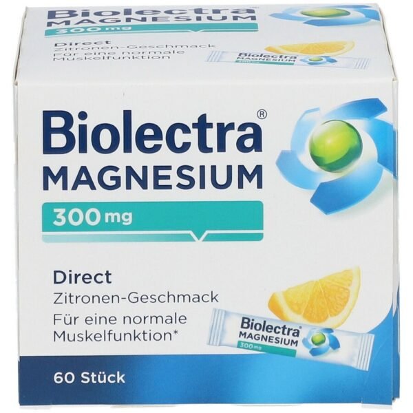 Biolectra® Magnesium 300 mg Direct is a simple, modern way to maintain your daily magnesium supply. Its handy dosage form (micro-pellets) means it’s easy to incorporate taking Biolectra® Magnesium 300 mg Direct into your daily routine, when you’re on the move, doing sports, at home or at the office. You can help maintain normal muscle and nerve function with just one stick a day.