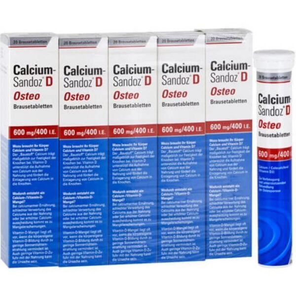 Calcium-Sandoz® D osteo effervescent tablets, 600 mg/400 I.E