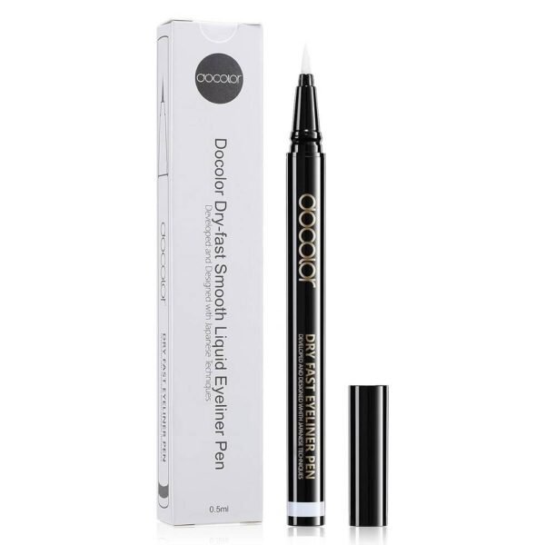 El delineador de ojos Docolor White Waterproof Super Slim Eye Liner proporciona un deslizamiento suave y cremoso, permanece durante todo el día, proporciona resistencia, no se rompe, no se desmorona, no es acuoso.