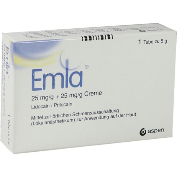 Ingredients: cream with 25 mg/g lidocaine and 25 mg/g prilocaine.