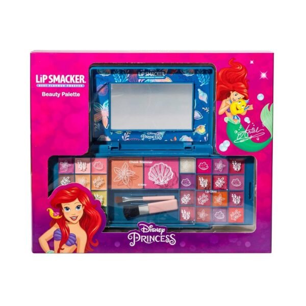 Подарочный набор для макияжа Lip Smacker Princess Ariel Beauty Palette для девочек, потрясающая косметическая палитра, вдохновленная диснеевским фильмом «Ариэль».