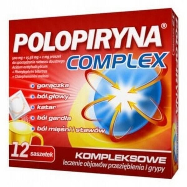 for fever and flu-Polopiryna Complex ,12 saszetek