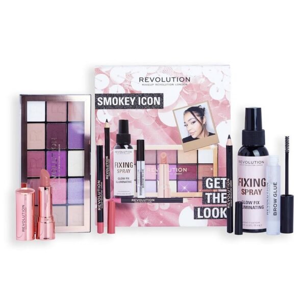 Revolution Get The Look Geschenkset Smokey Icon — это идеальный набор для соблазнительного дымчатого макияжа глаз, от пигментированной подводки для глаз до суперуниверсальной помады и основных продуктов, которые помогут вашему макияжу оставаться безупречным дольше.