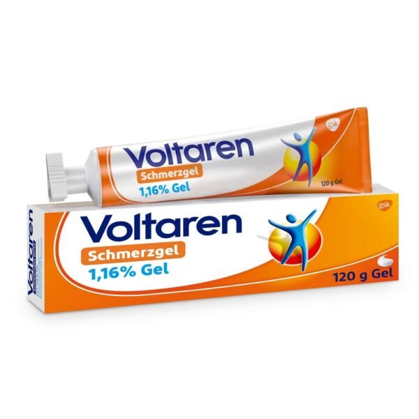 Voltaren gel anti-douleur 11,6 mg/g pour les douleurs musculaires et dorsales Substance active : diclofénac-N-éthyléthanamine.